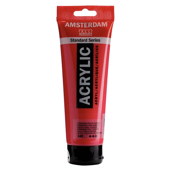 Standard Series Acrylique Tube 250 ml Rouge Permanent Pourpre 348 - PackshotFront