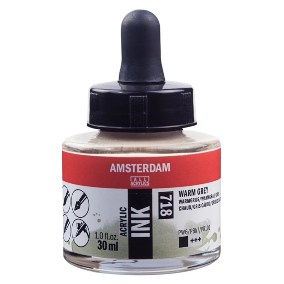Acrylic Tinte Flasche 30 ml Warmgrau 718 - PackshotFront