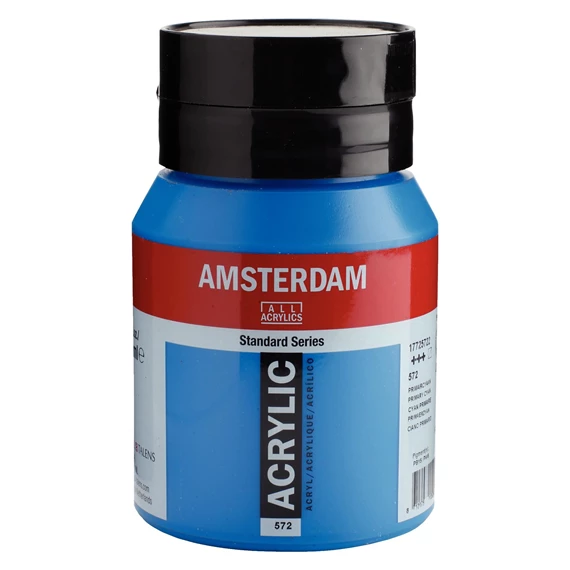 Standard Series Acrylfarbe Flasche 500 ml Primärzyan 572 - PackshotFront